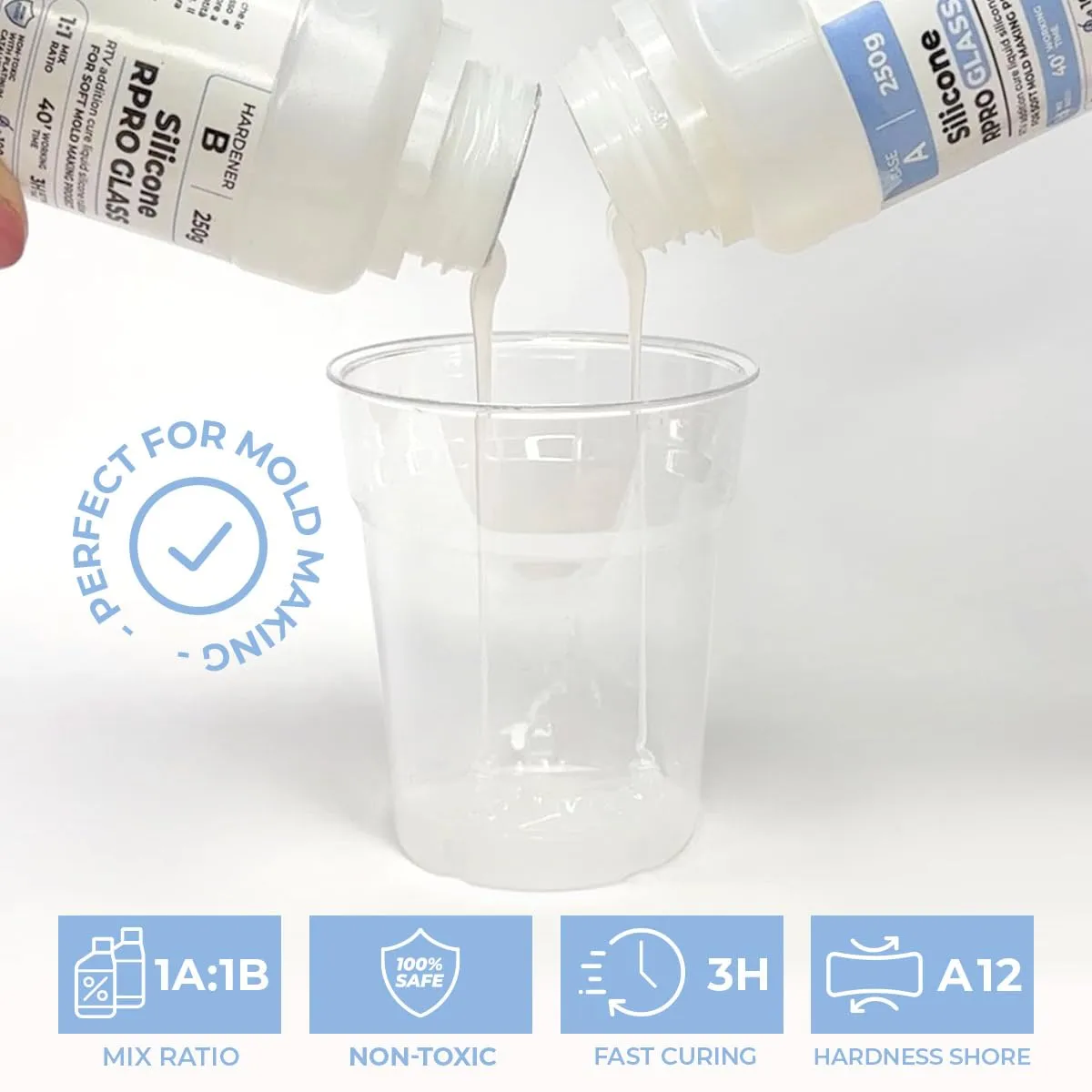 Reschimica R Pro Glass gomma siliconica traslucida 1 kg 12 Shore