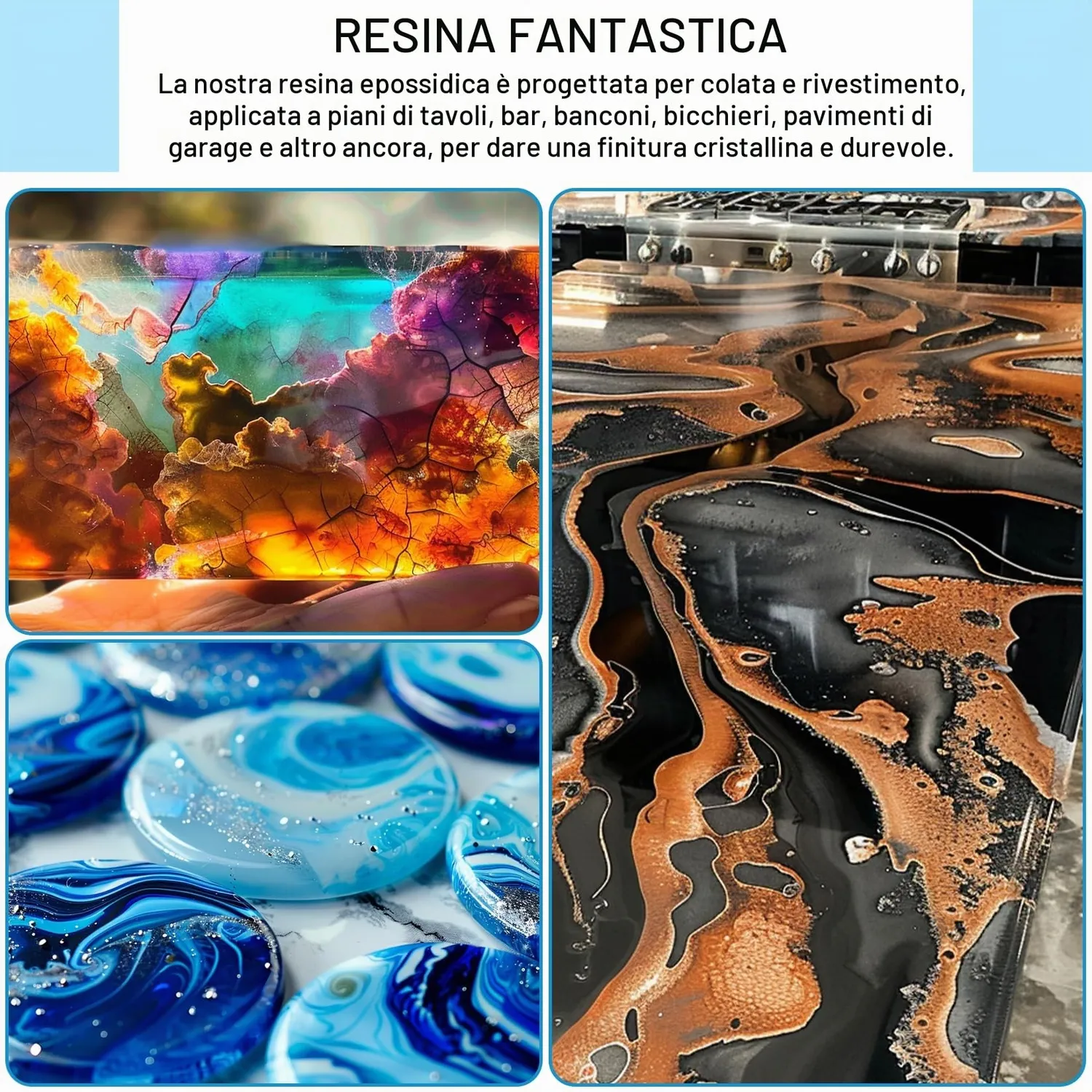 Sigwong resina epossidica trasparente kit 1,1 L antigiallo