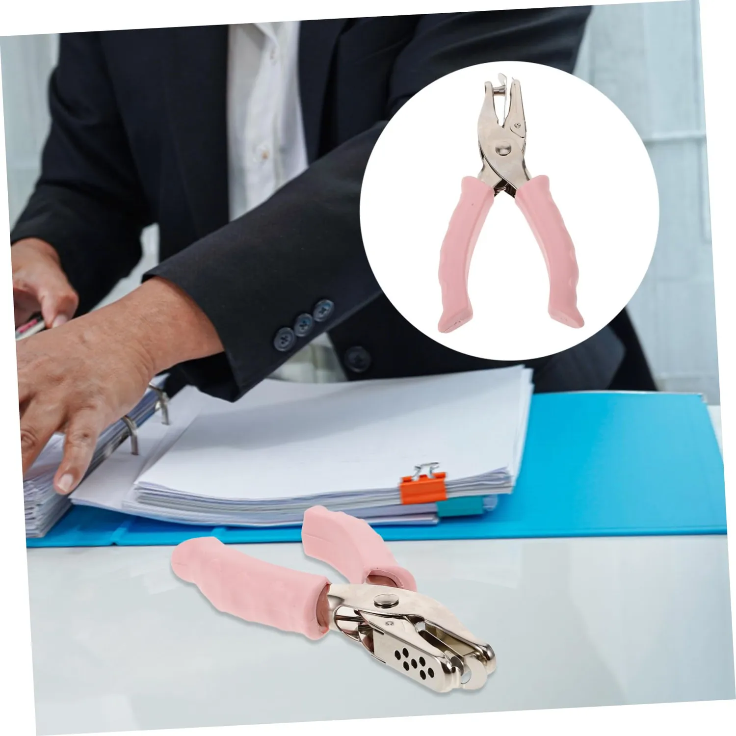 Angoily perforatore singolo rosa per carta e cartoncino