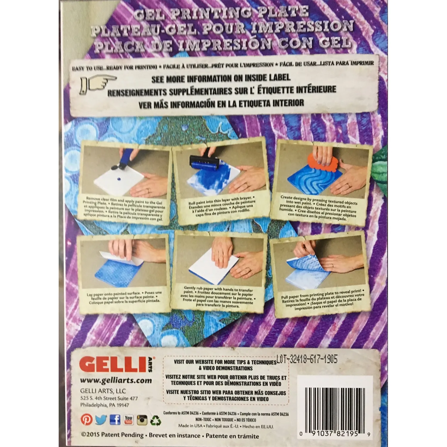 Gelli Arts piastra gel 5"x7" stampa piccola riutilizzabile