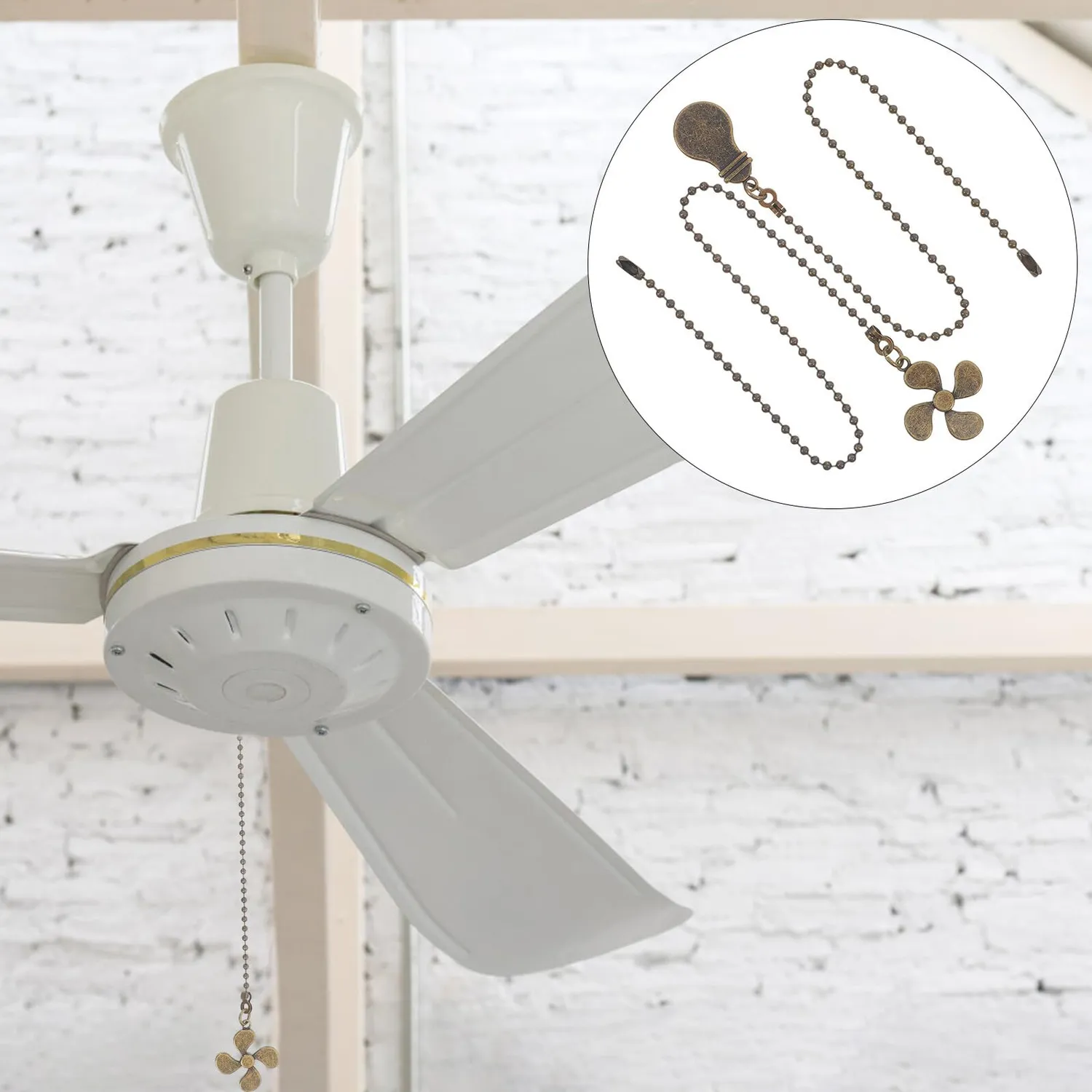 Angoily Catene Ventilatore Soffitto Cachi 2 Pezzi 35 cm