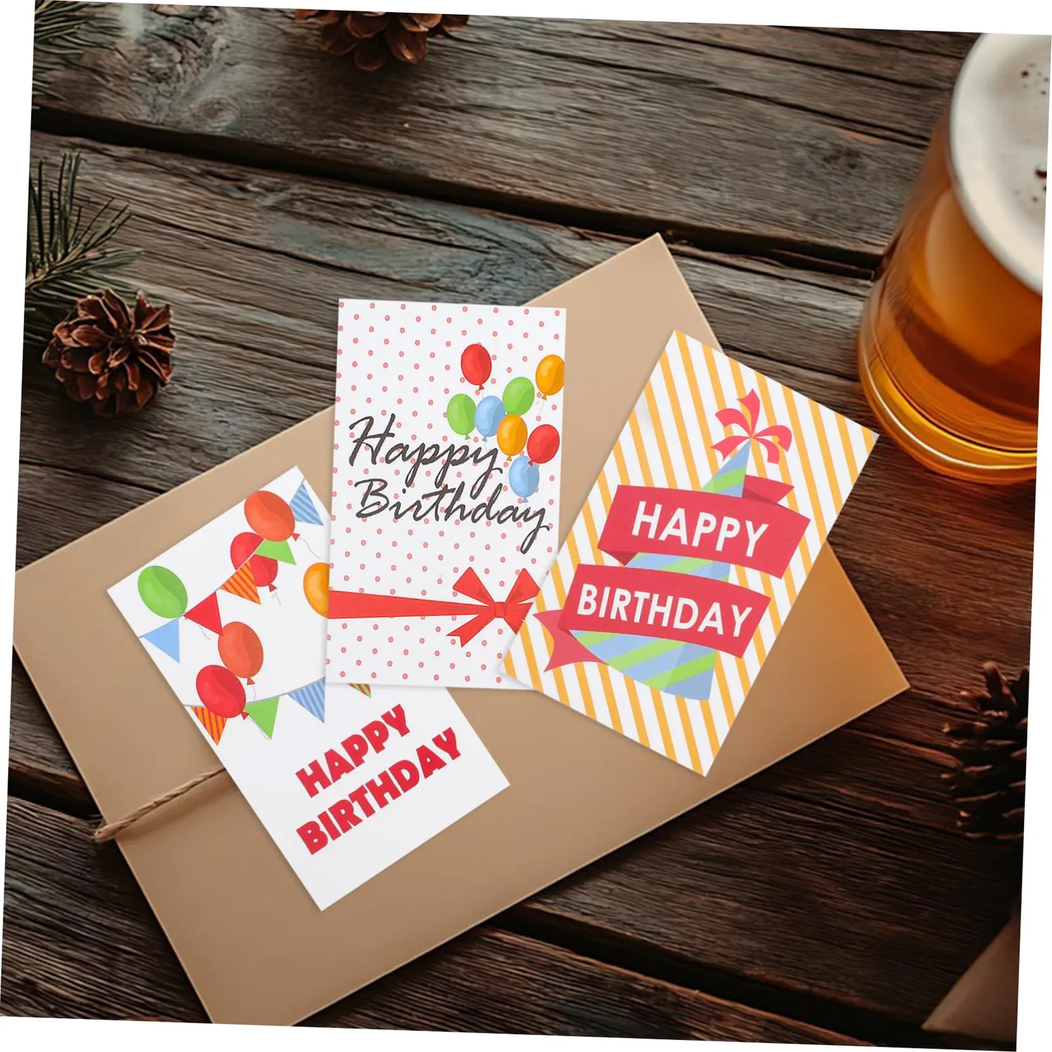 Angoily Biglietti Compleanno Assortiti 150 Pezzi con buste colorati