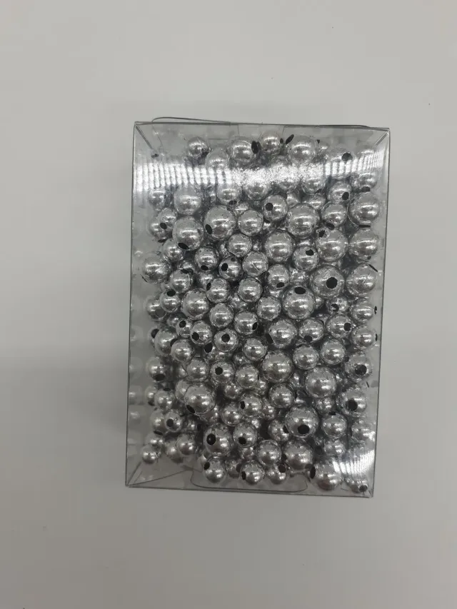 Deco Foam perline decorative argento 6+8mm 60g