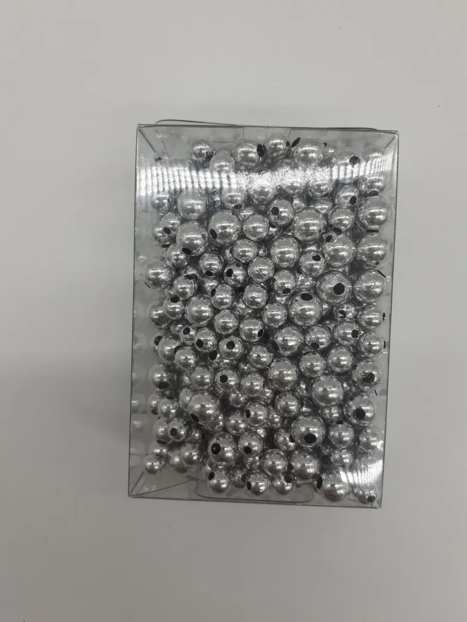 Deco Foam perline decorative argento 6+8mm 60g