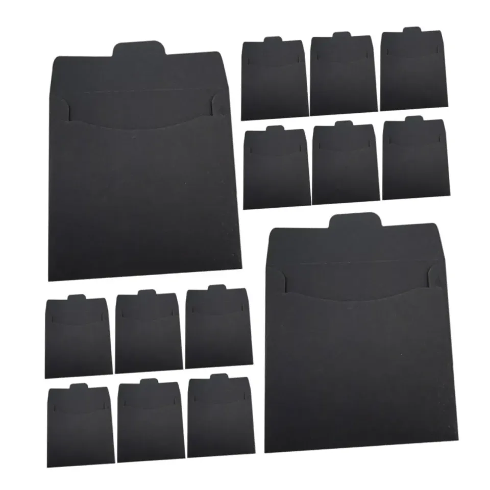Angoily buste per CD nere 100 pezzi in carta resistente