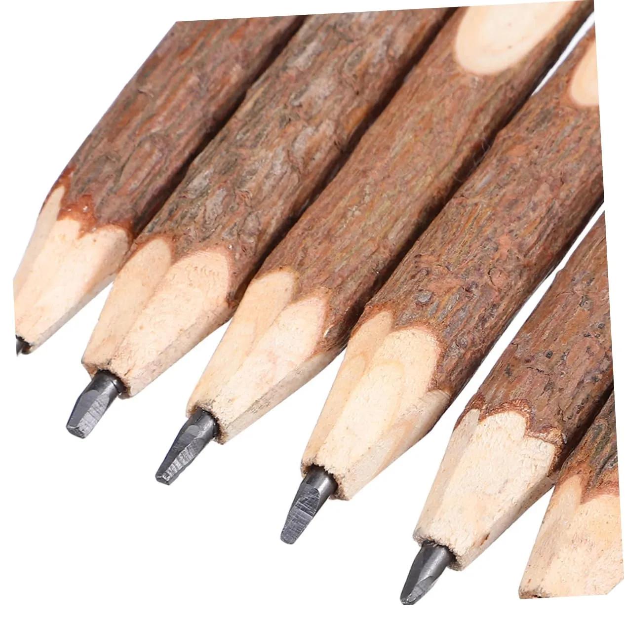 Angoily matita legno naturale ramo 10 pezzi marrone corteccia