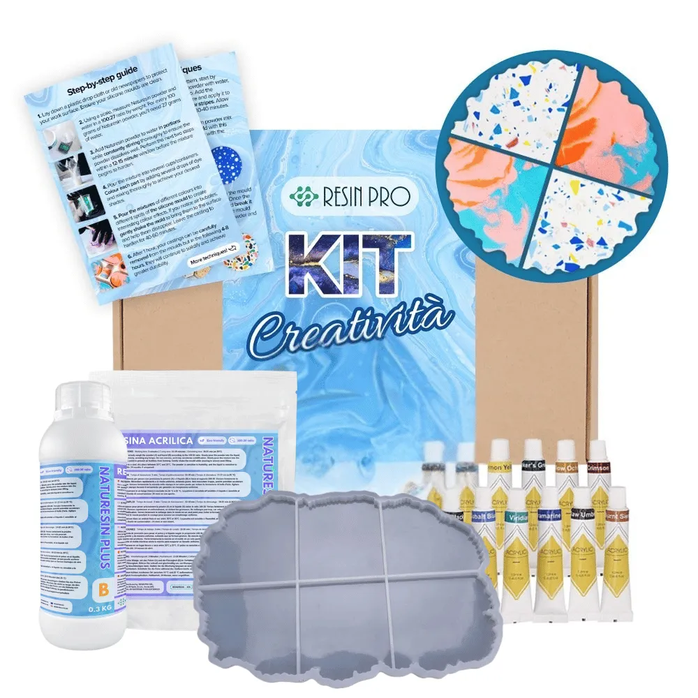 Naturesin Kit Sottobicchieri Terrazzo resina minerale 500g completo