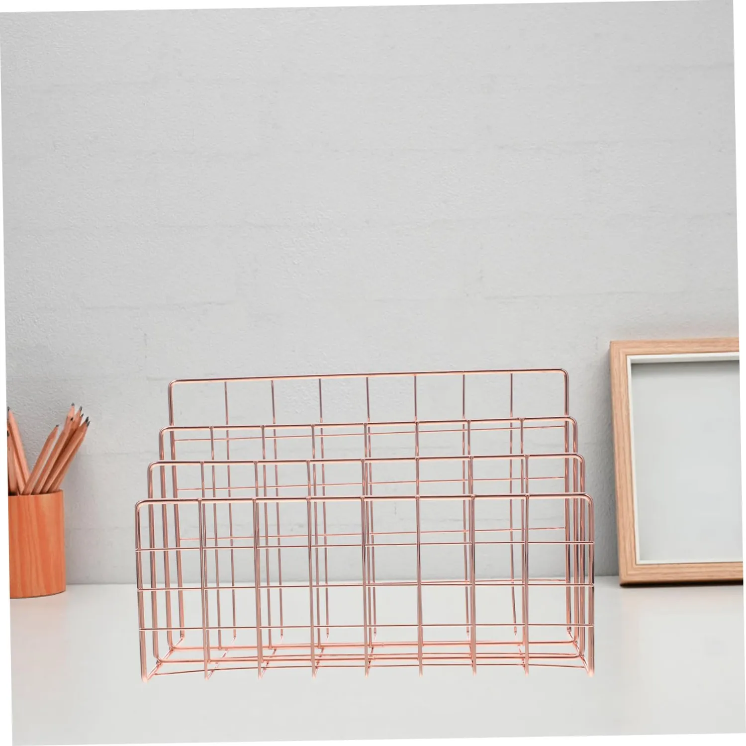 Angoily Portacorrispondenza Ferro Oro Rosa Organizer stabile