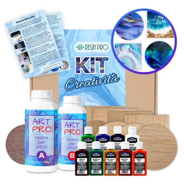 Naturesin Kit sottobicchieri resina legno 830 g 9 colori