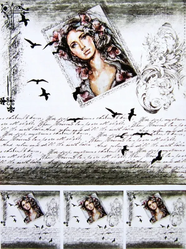 Tela TT-202 carta di riso adesiva foglio singolo