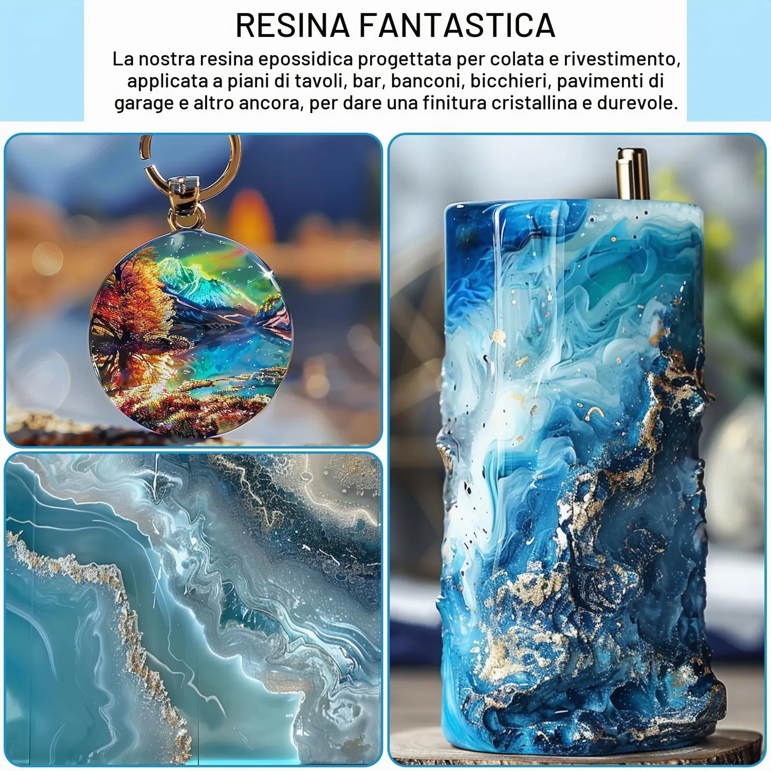 Sigwong resina epossidica trasparente kit 3,78 L antigiallo