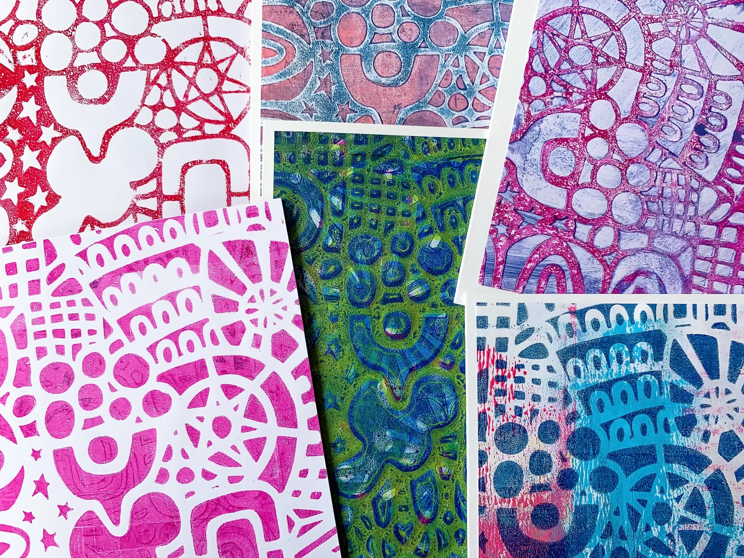 Gelli Arts Wonderland stencil Marsha Valk 13x18 cm dettagli