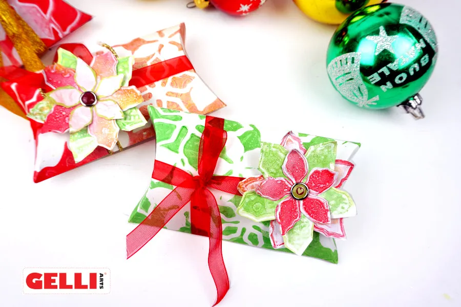 Gelli Arts Poinsettia stencil 13x18 cm mylar stella di Natale