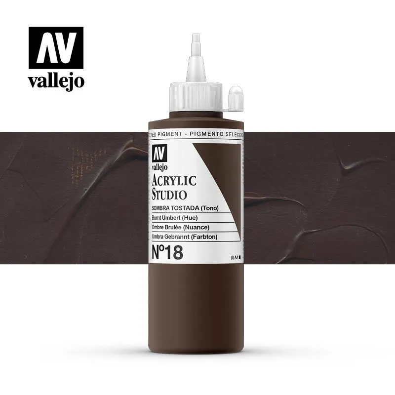 Vallejo Acrylic Studio 18 colore acrilico 200ml coprente