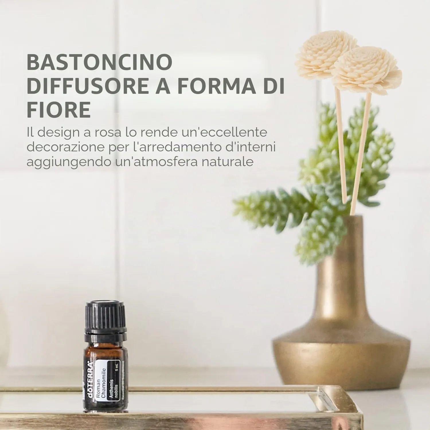 Angoily bastoncini rattan diffusore 10 pezzi bianchi 22 cm