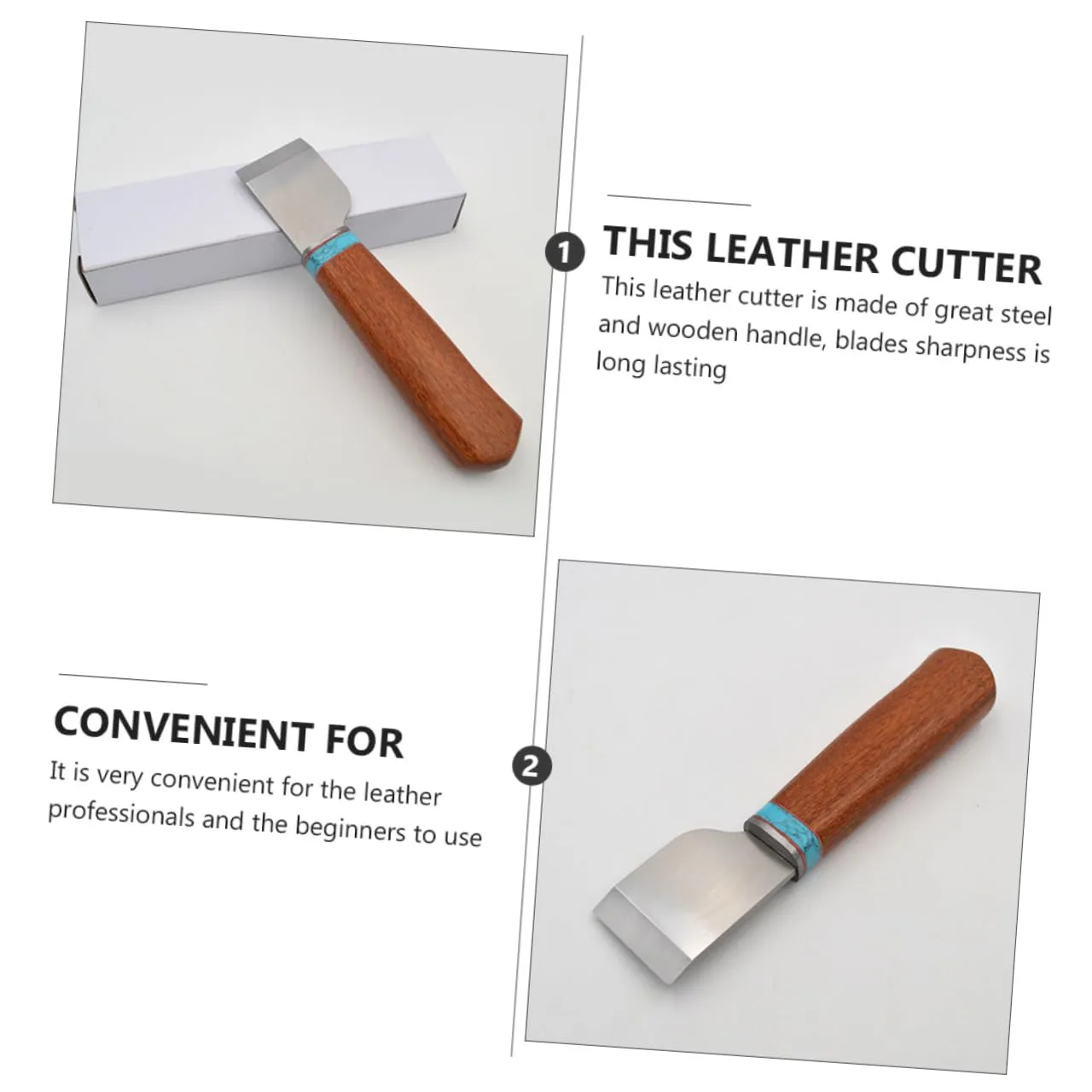 Angoily coltello per pelle marrone 1 pz lama affilata