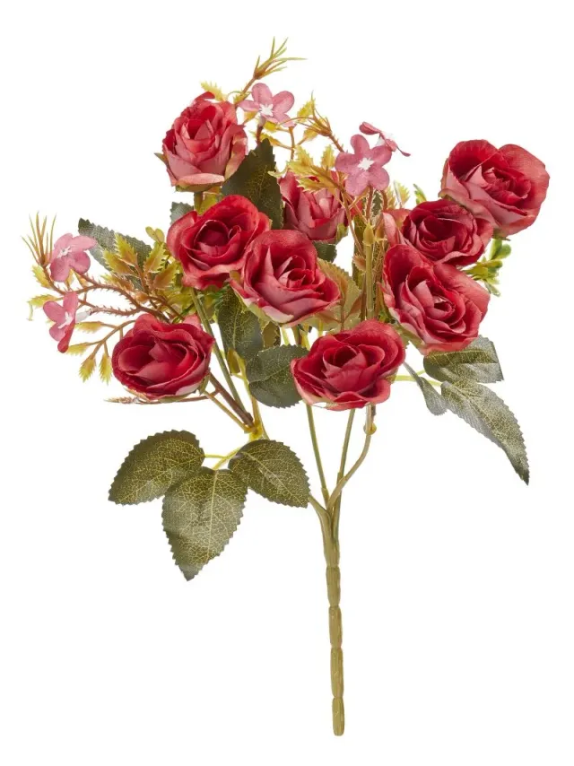 Deco Foam bouquet rose rosse 30cm artificiale 7 steli
