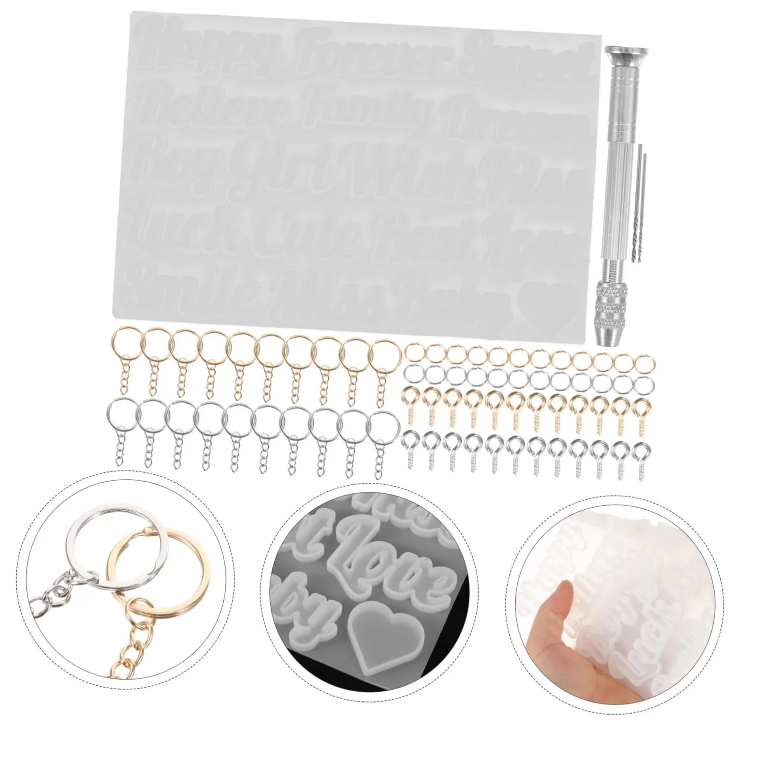 Angoily Stampo Silicone Alfabeto Portachiavi Resina Lettere