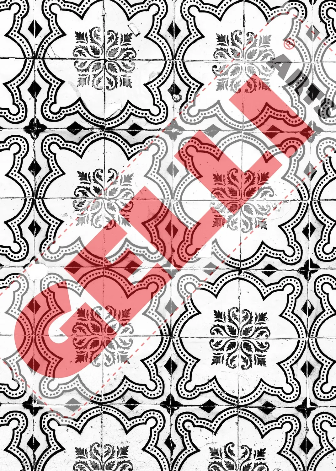 Gelli Arts Lisbon Tiles kit transfer 20 fogli maioliche