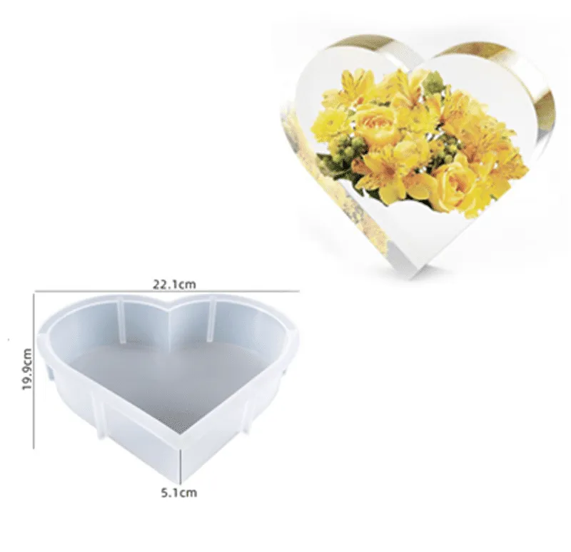 Naturesin stampo silicone cuore resina 19,5x16,5 cm