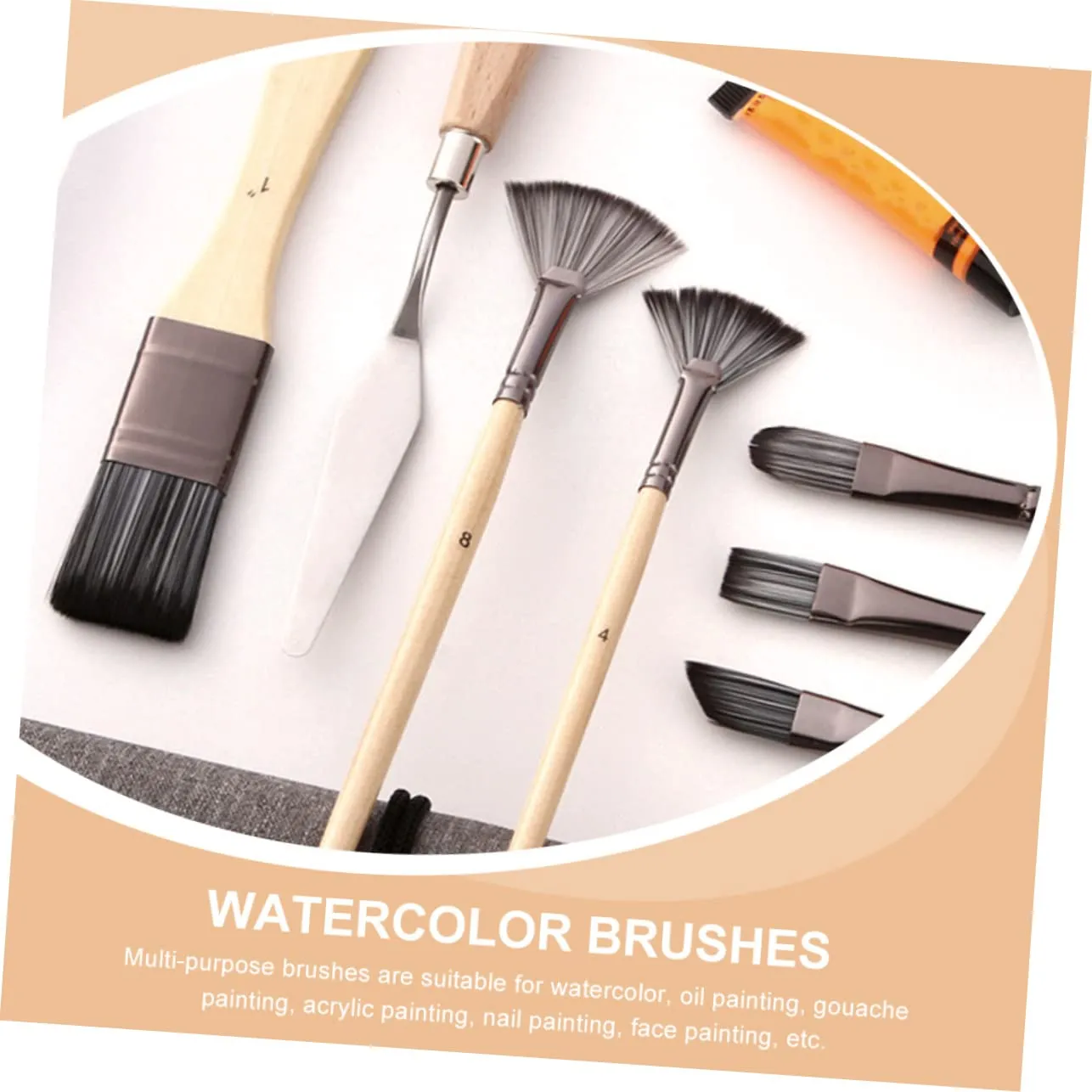 Angoily set 24 pennelli pittura nylon punte assortite