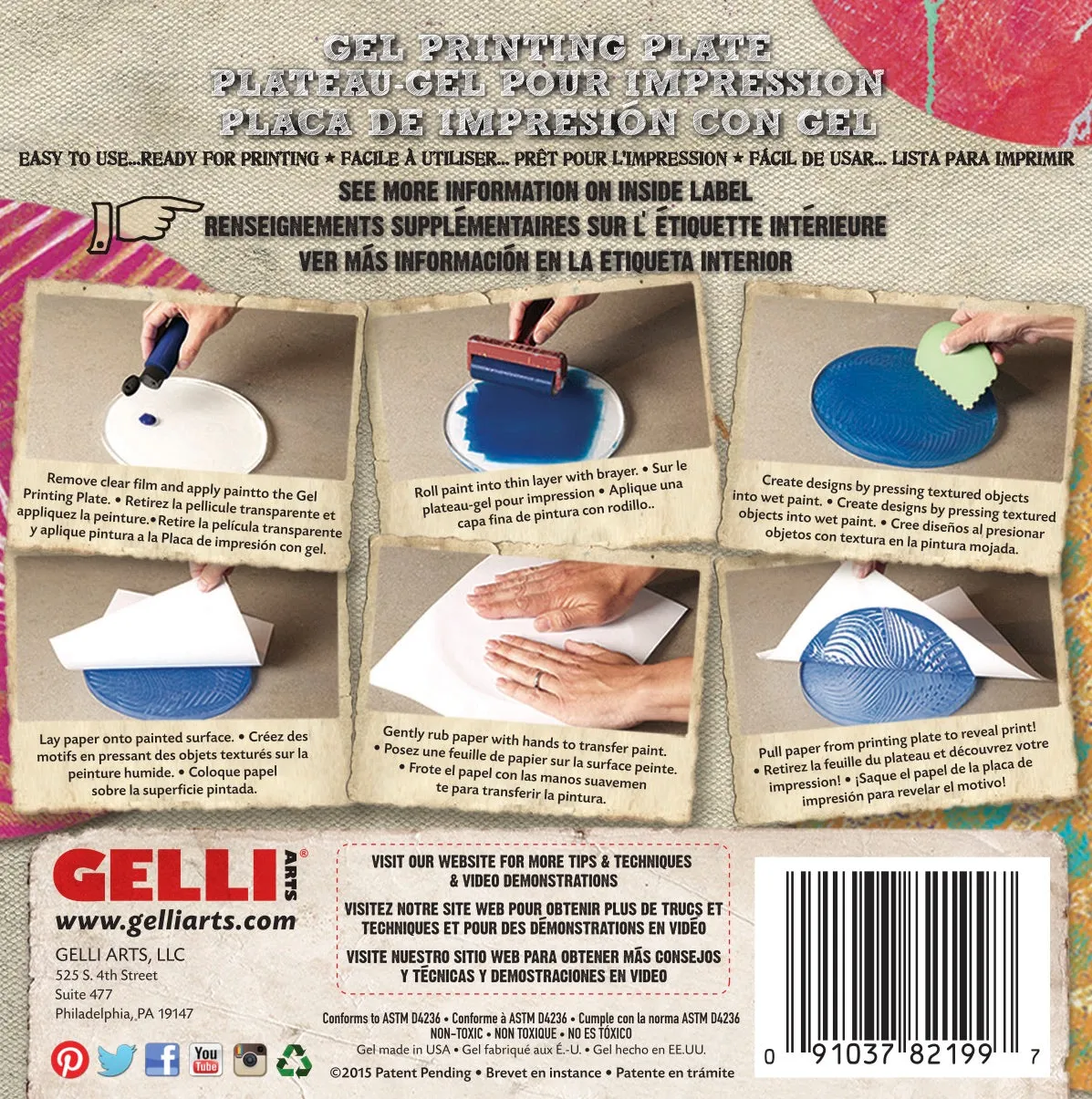 Gelli Arts piastra gel rotonda 4" stampa tonda riusabile