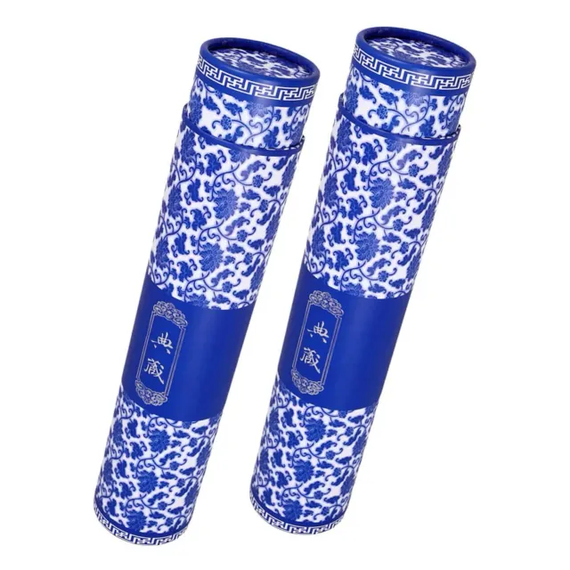 Angoily tubo porta poster blu 2 pezzi decorato