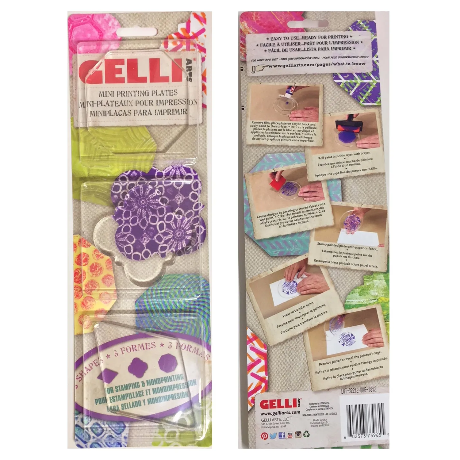 Gelli Arts Minis piastra gel 3" set 3 forme geometriche
