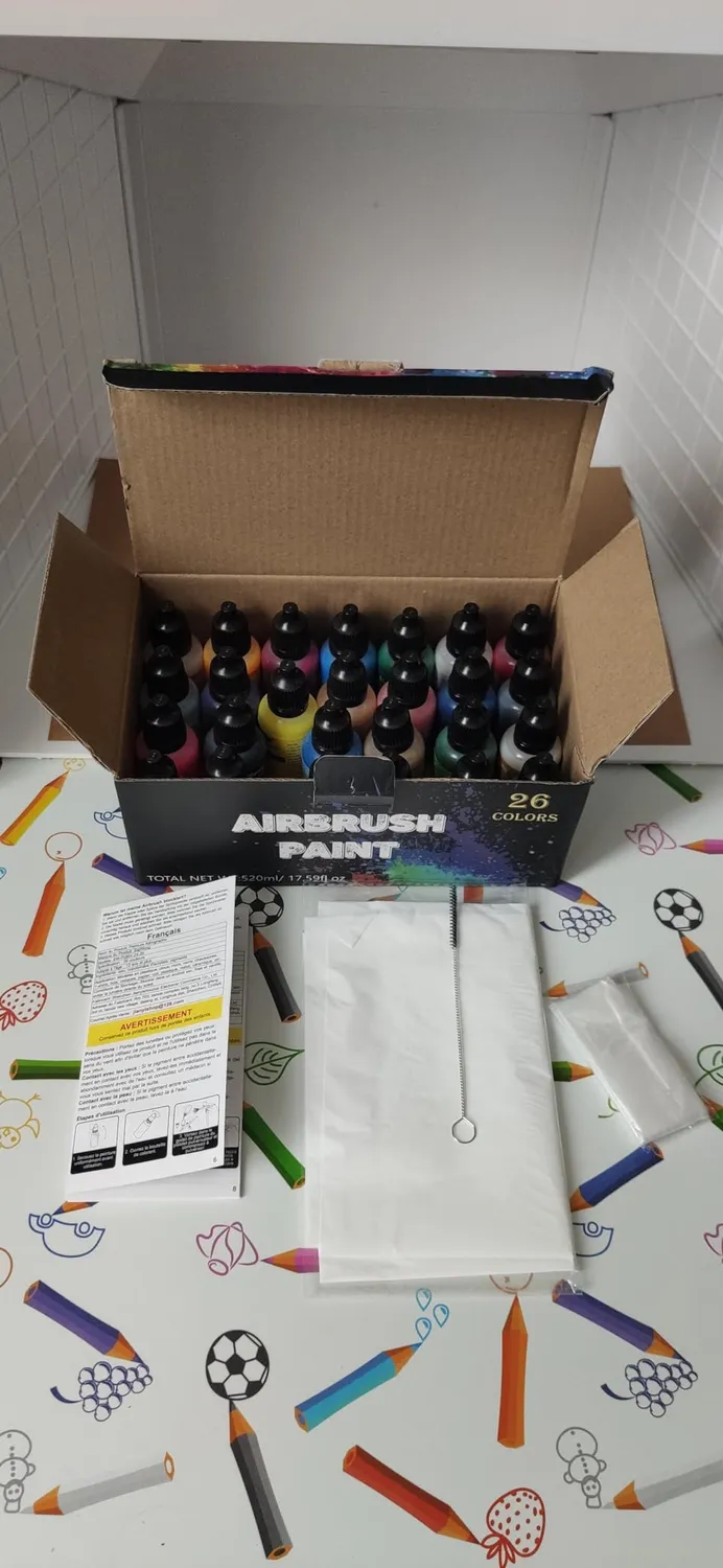 Sigwong Set 26 Colori Acrilici Aerografo 20ml Pronti all'Uso