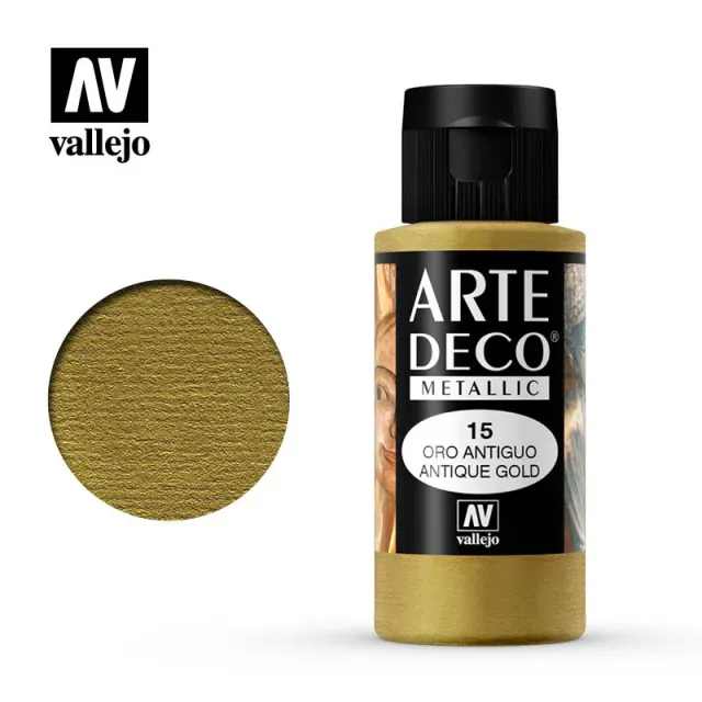 Vallejo Arte Deco 015 colore acrilico oro antico 60 ml metallizzato