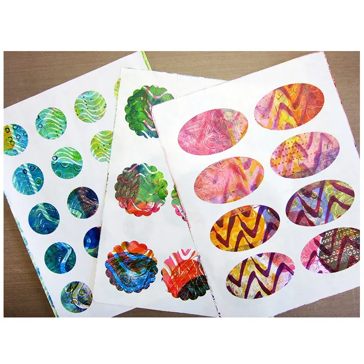 Gelli Arts Minis set 3 lastre gel ovale rettangolo esagono