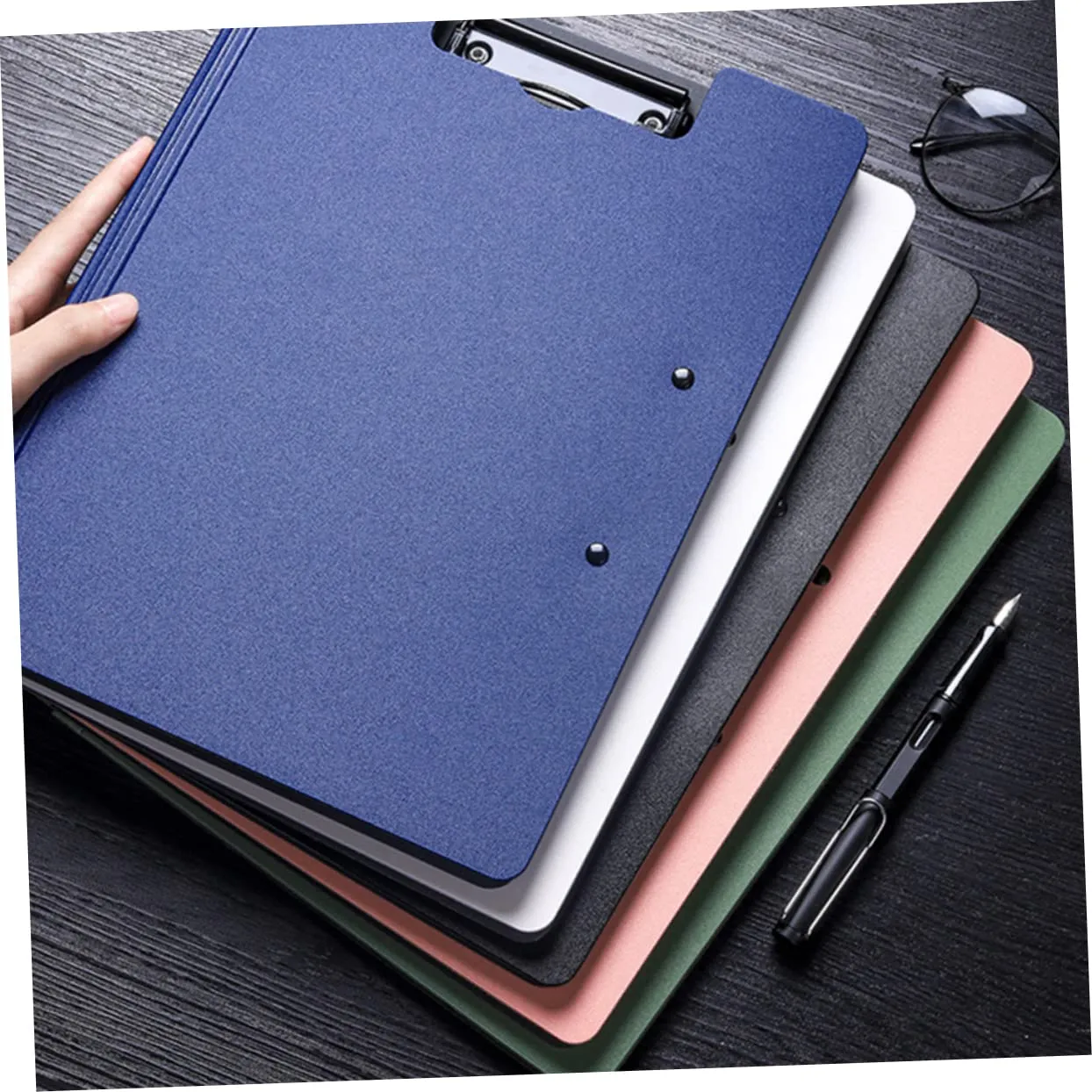 Angoily Clipboard A4 portablocco blu PP e metallo
