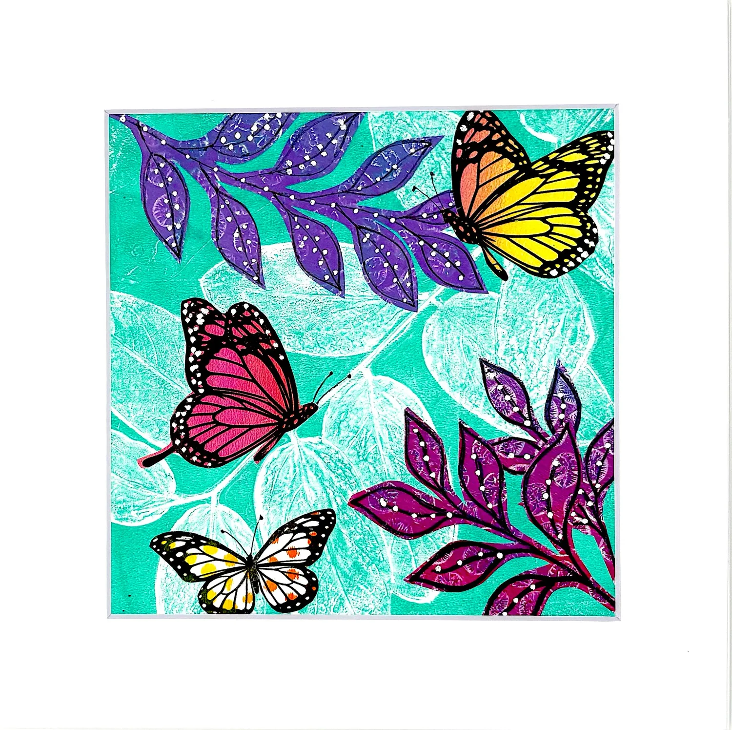 Gelli Arts Wings In Flight set collage farfalle 15x15