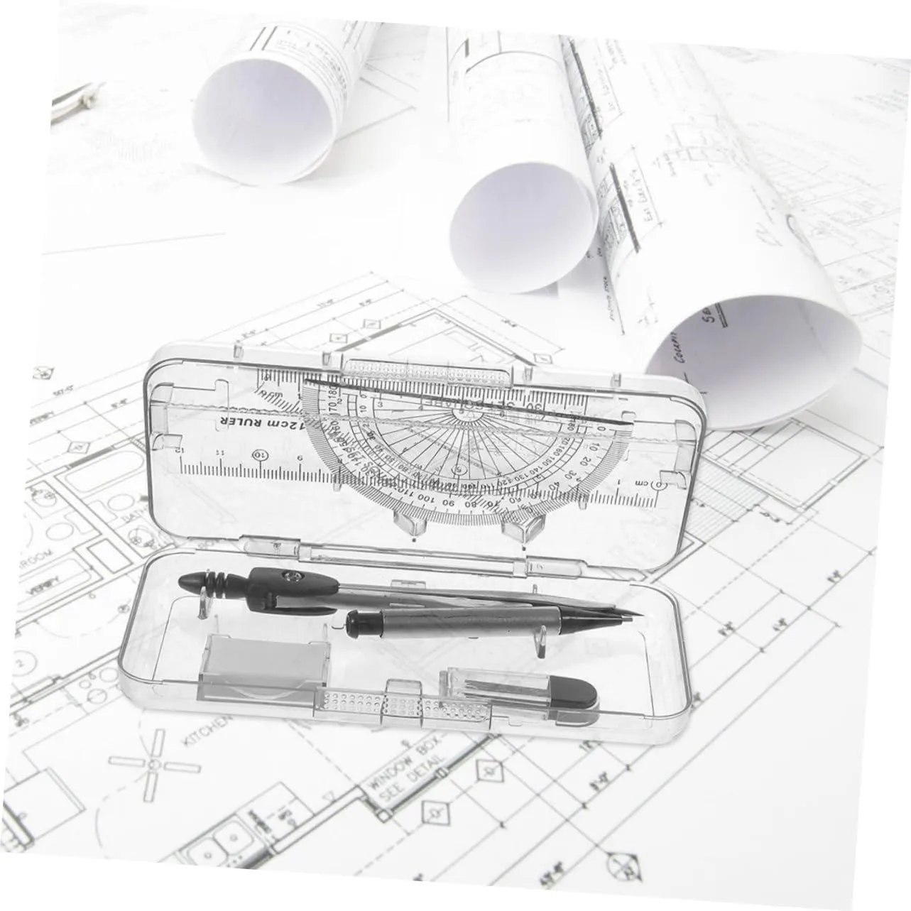 Angoily Set Geometria Compasso 7 Pezzi 3 Scatole Scuola