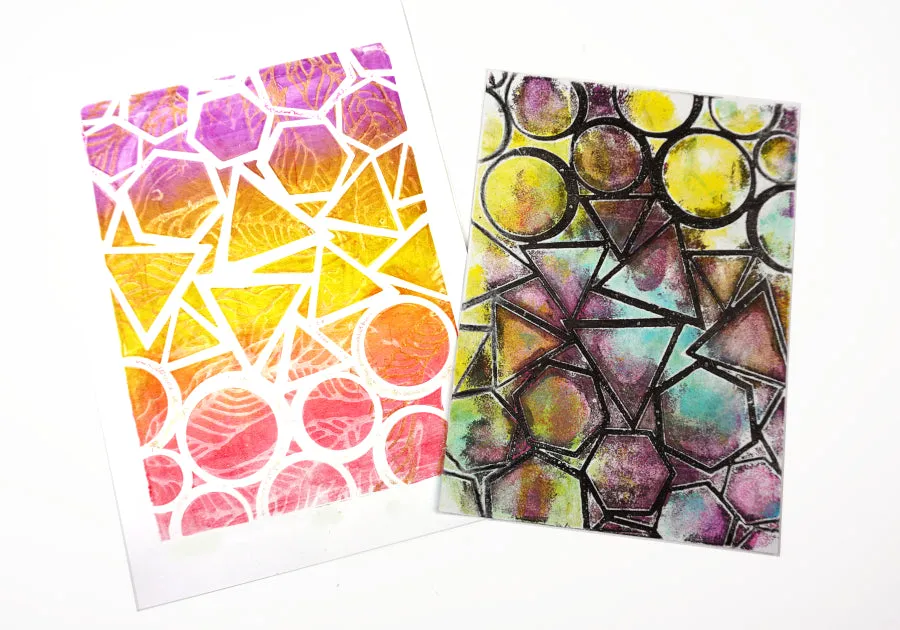 Gelli Arts Geo stencil geometrico Giovanna Zara 13x18 cm