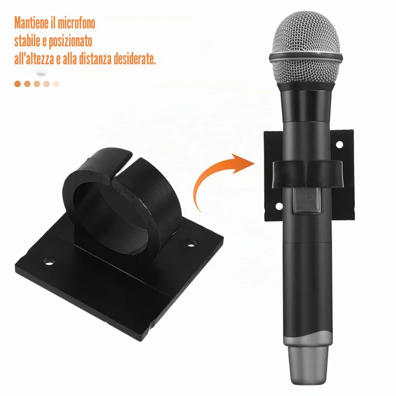 Angoily Clip Microfono Universale Nero 4 Pezzi
