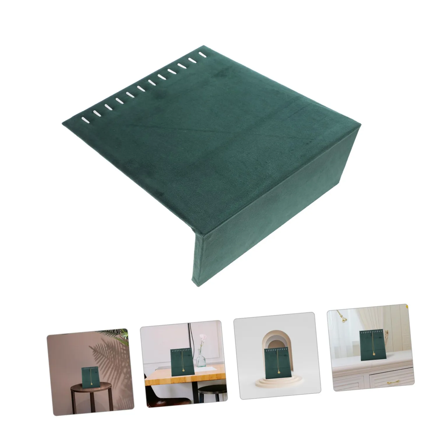 Angoily espositore gioielli flanella 12 slot verde