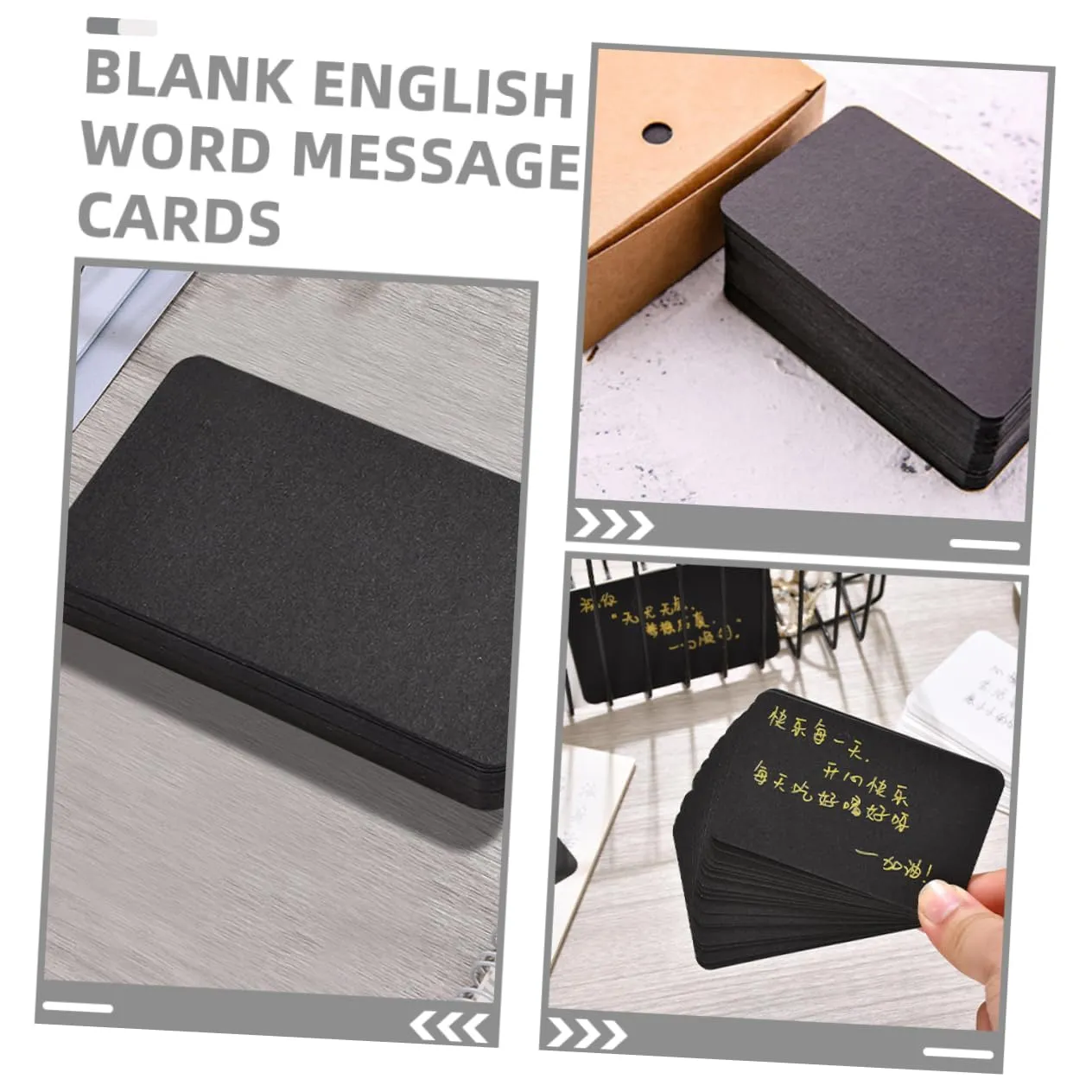 Angoily mini card indice nere 100 pezzi in carta per studio