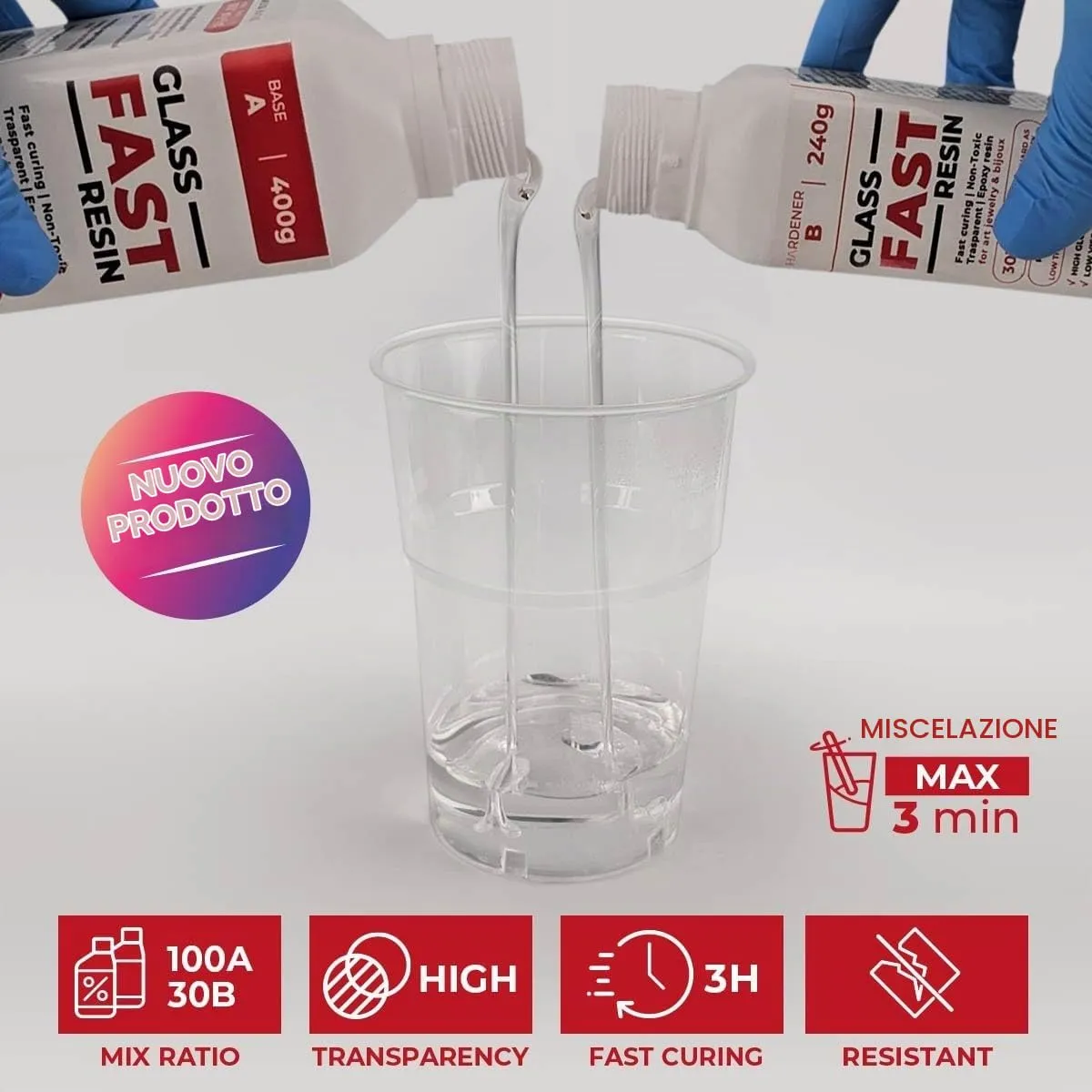 Reschimica Glass Fast Resin resina trasparente 260 gr vetro
