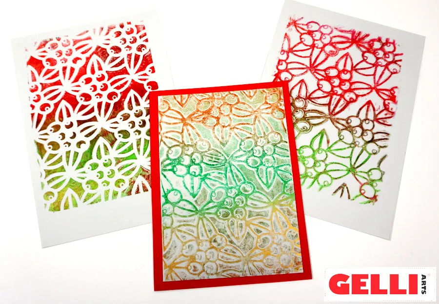 Gelli Arts Gaultheria 5x7 stencil bacche invernali