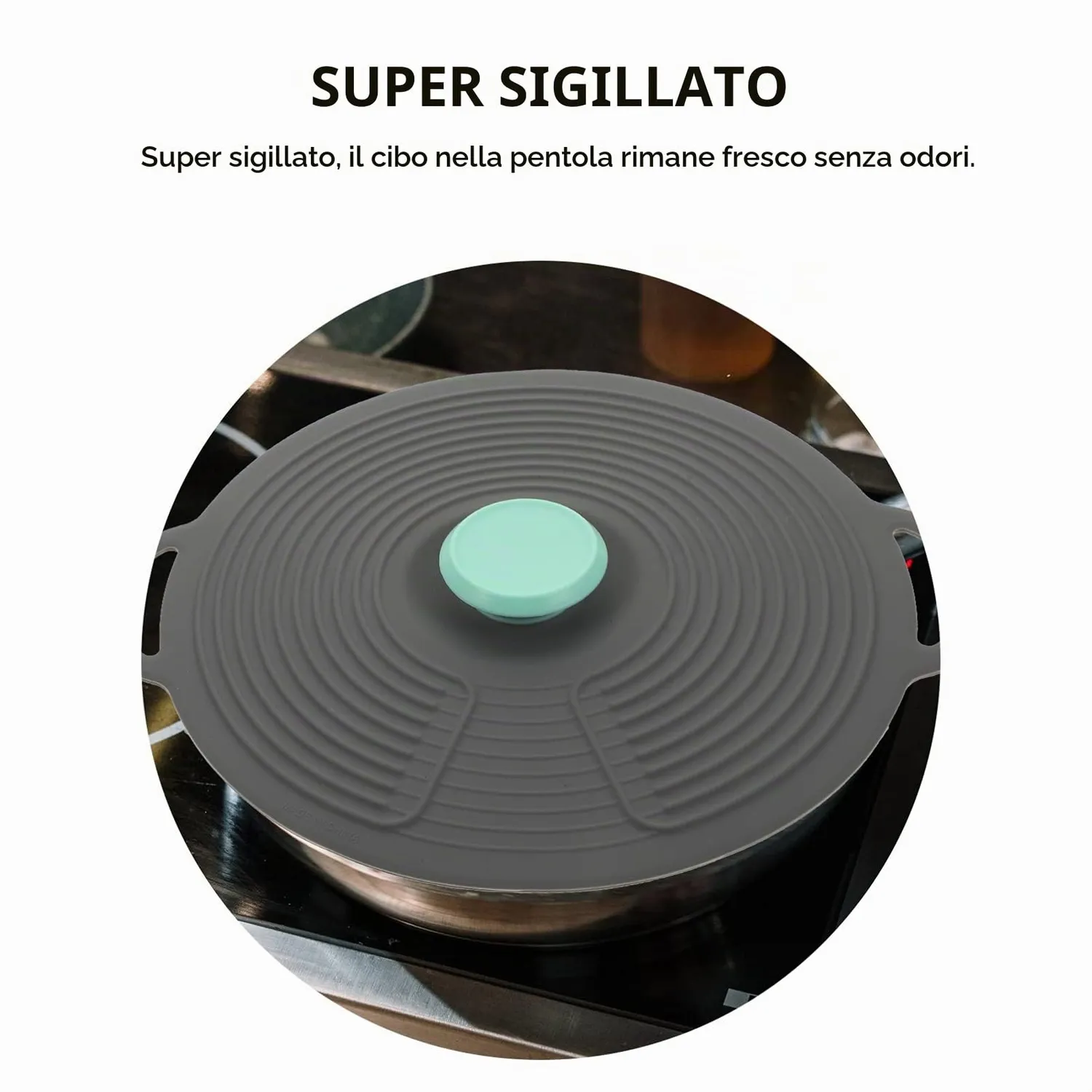 Angoily Coperchio Silicone Universale Pentole Set 3 Pezzi