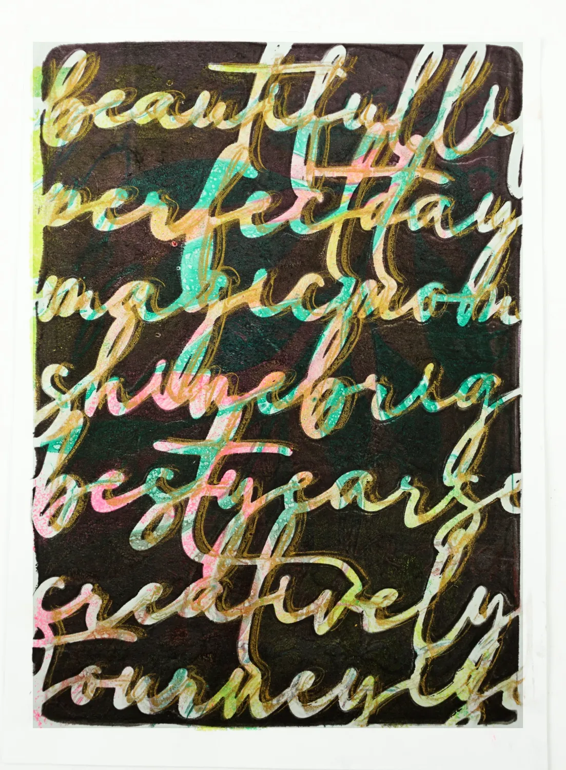 Gelli Arts Script 5x7 stencil scritte per gel printing