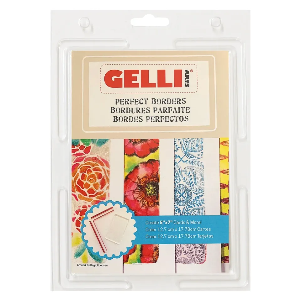 Gelli Arts Perfect Borders piastra gel 10x15 cm + tool bordi perfetti