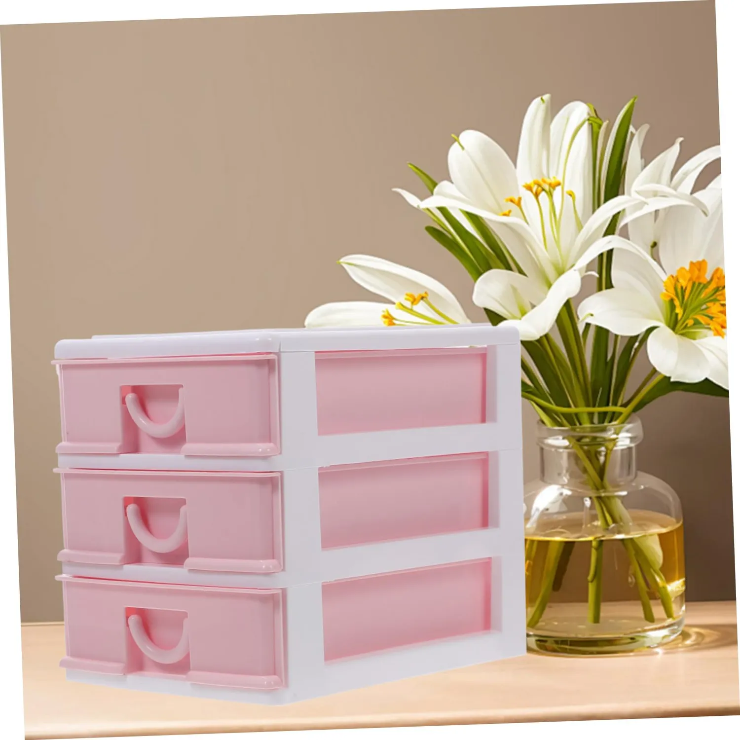 Angoily Organizer Trucchi con Cassetti Trasparente Rosa