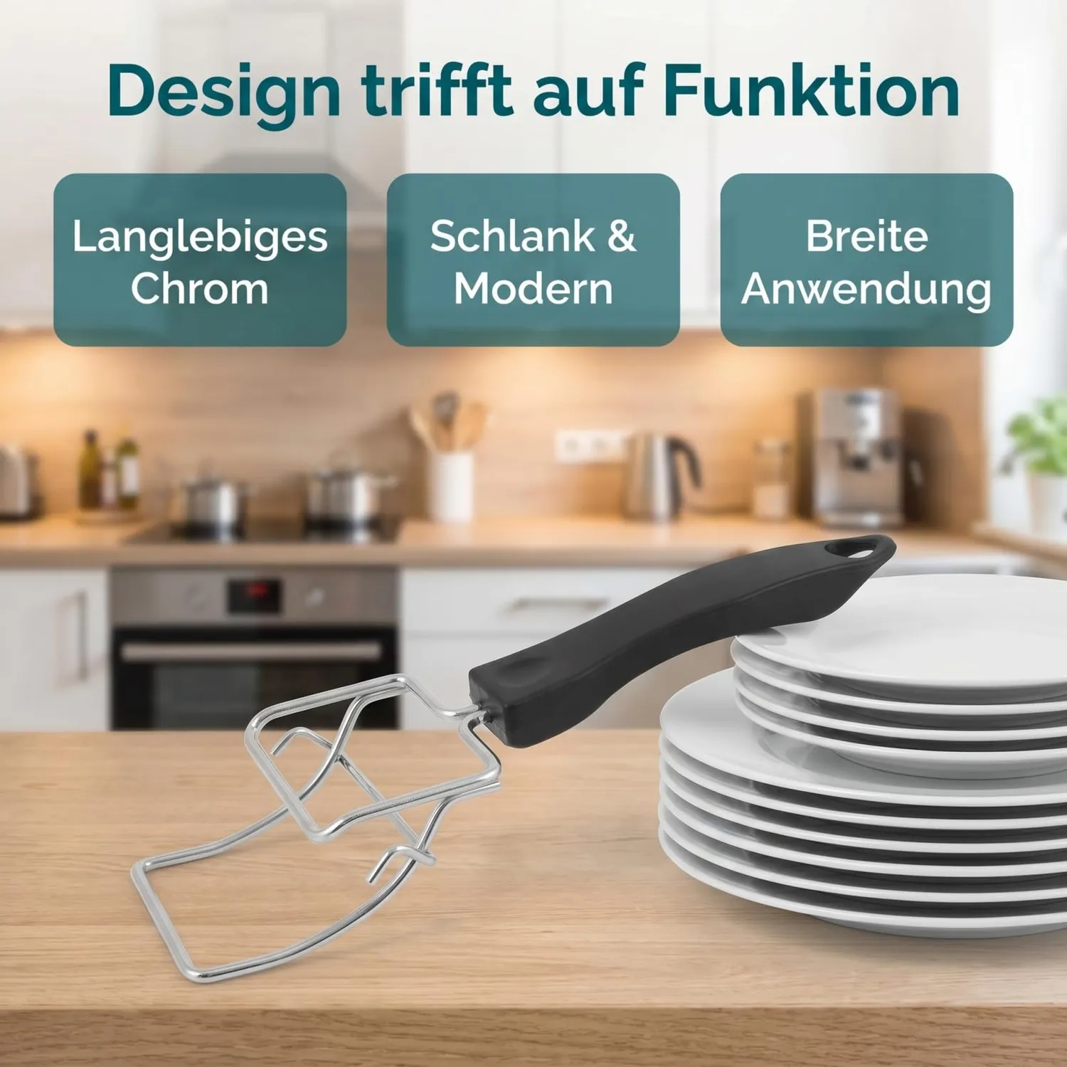 Angoily Pinza Piatti Caldi Cromata 20 cm Cucina
