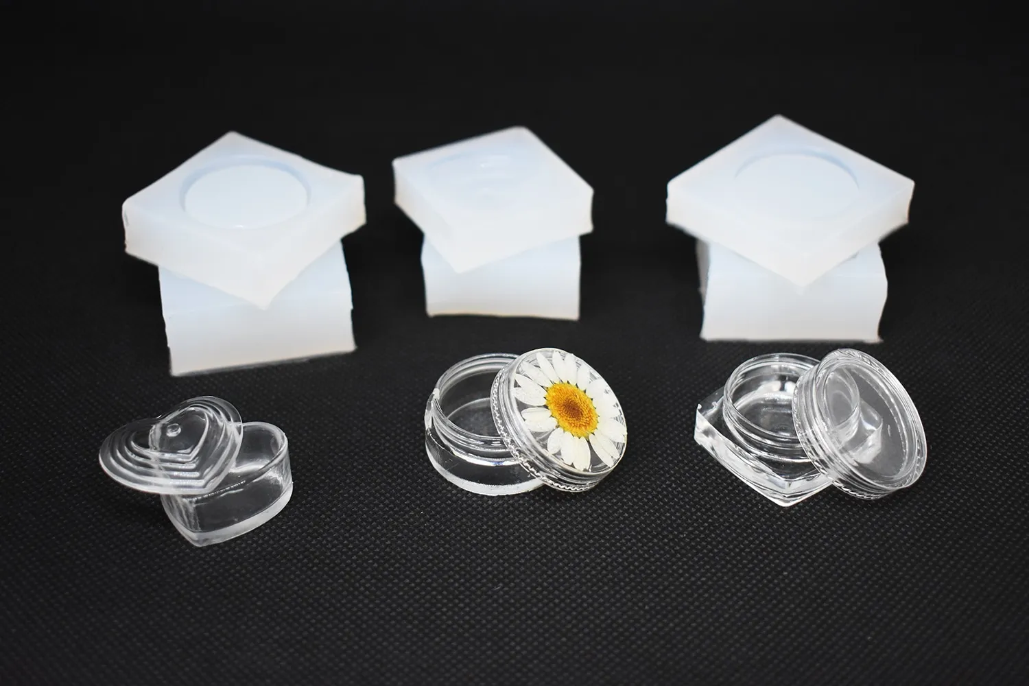 Naturesin set 3 stampi cofanetti portagioie silicone 4 cm