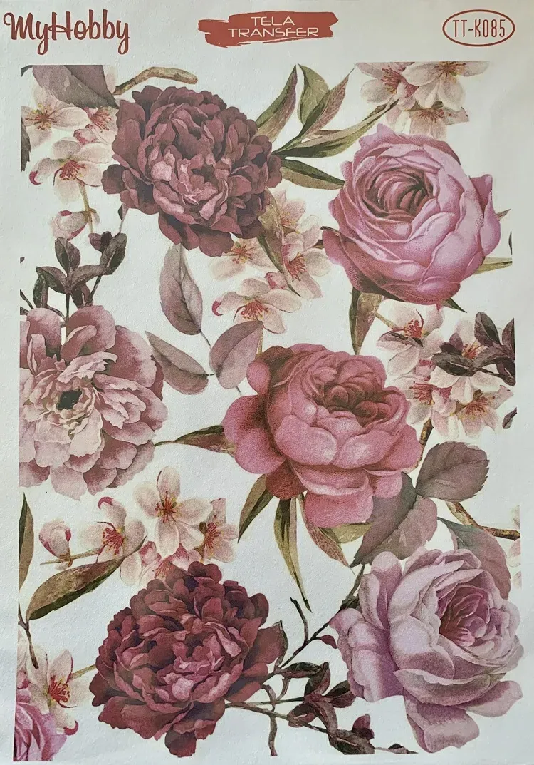 Deco Foam TT-K085 Carta Riso Adesiva Motivo Tela