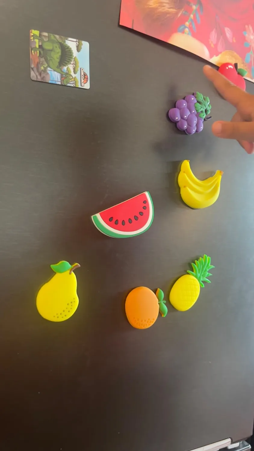 Angoily magneti frigo frutta 10 pezzi calamite colorate bambini