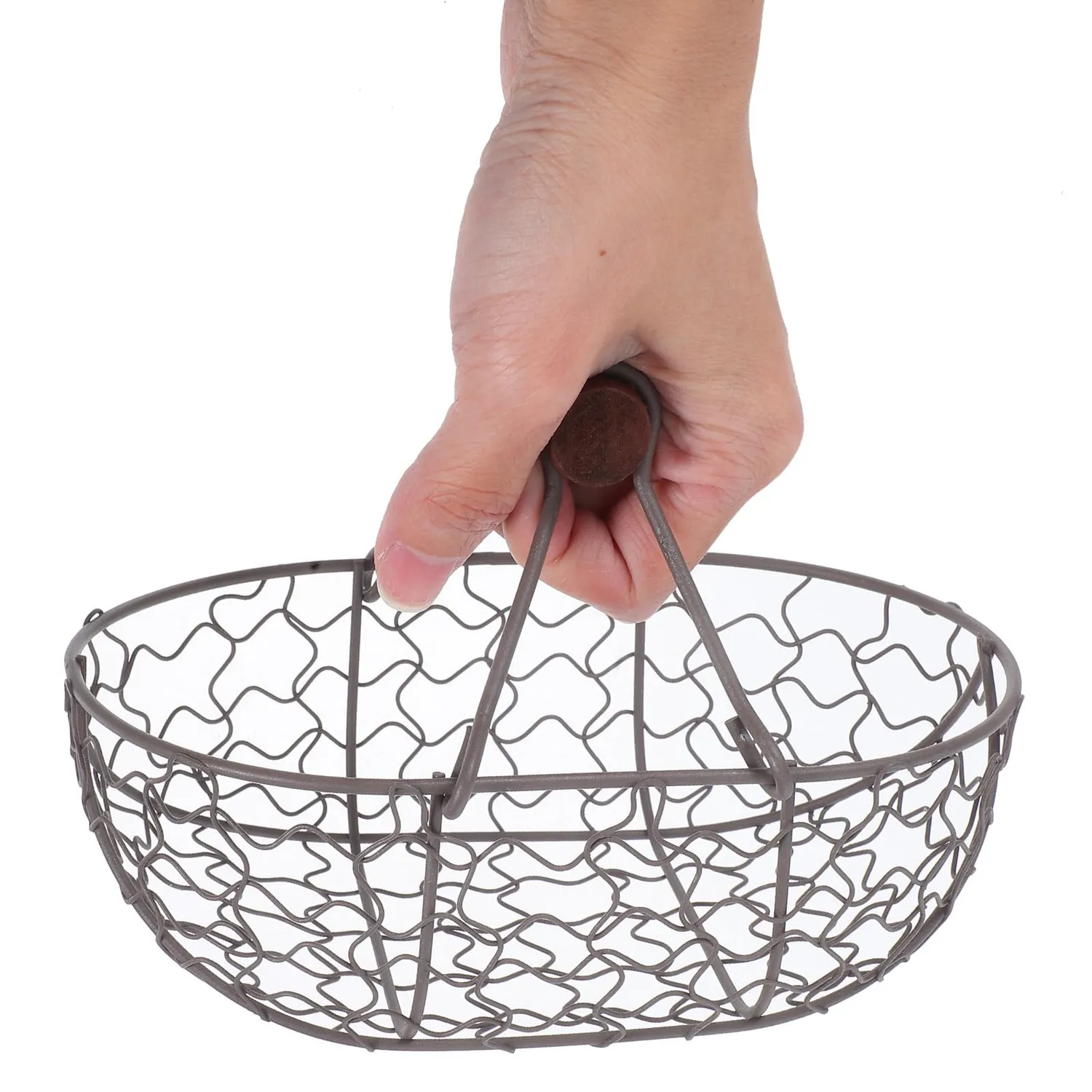 Angoily Cestino Uova cestino metallo nero 18 cm