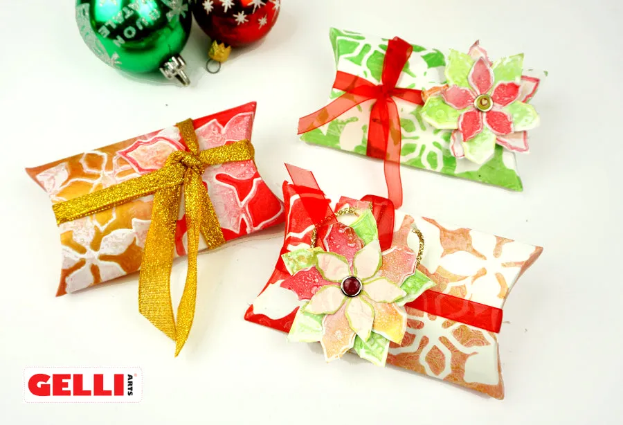 Gelli Arts Poinsettia stencil 13x18 cm mylar stella di Natale